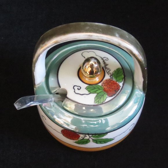 Naro Lidded Basket Jam Pot Vintage Ceramic Made in Japan Circa 40s or 50s - Picture 5 of 9